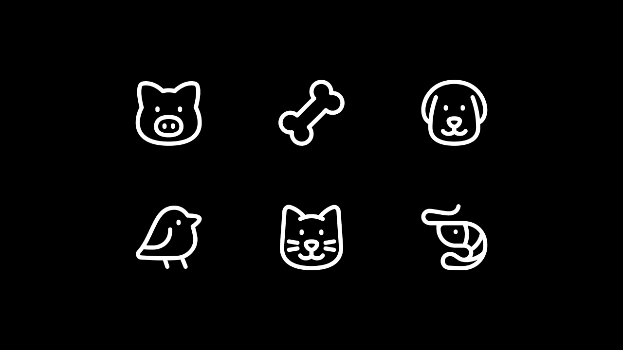 Plump Line Animal Icon Set