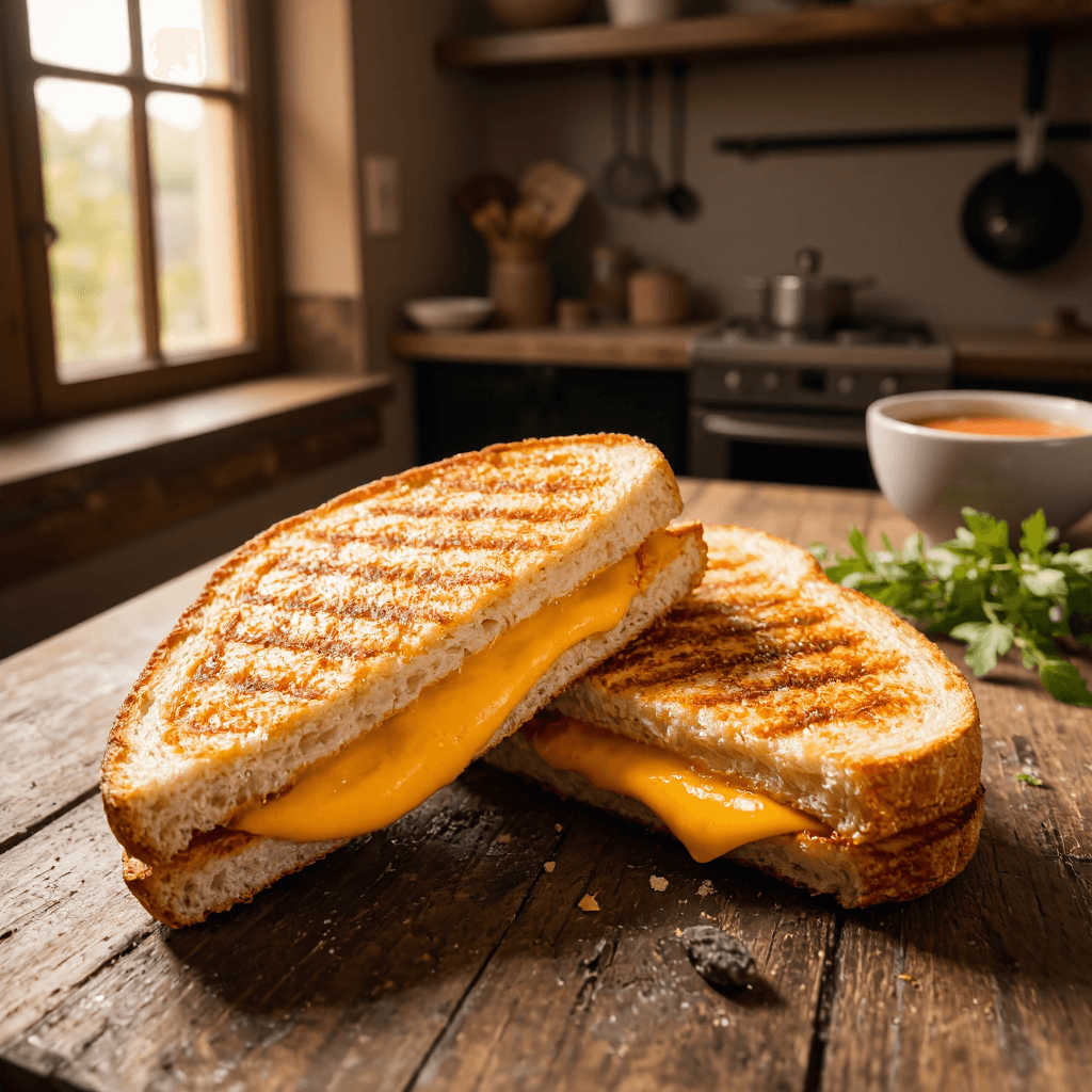 product photography of plate of grilled cheese sandwiches