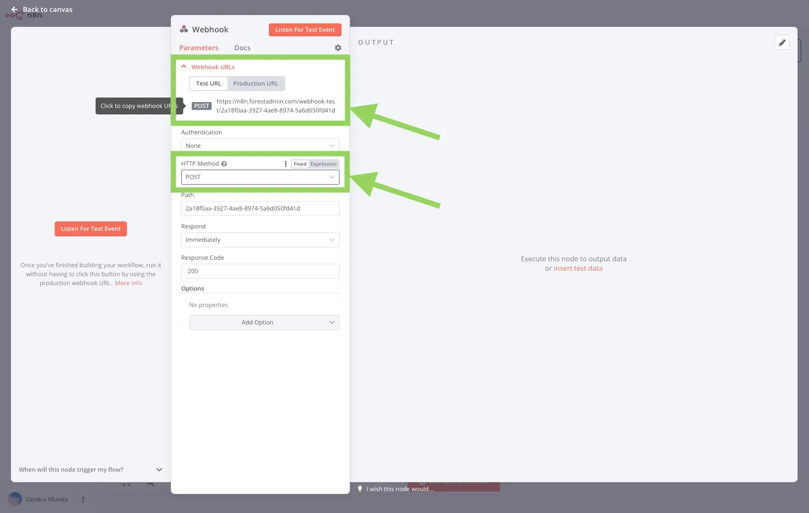 n8n workflow creation step 2