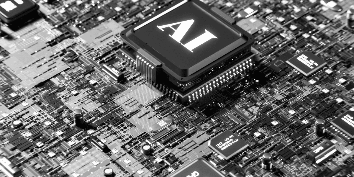 An AI chip in a motherboard.