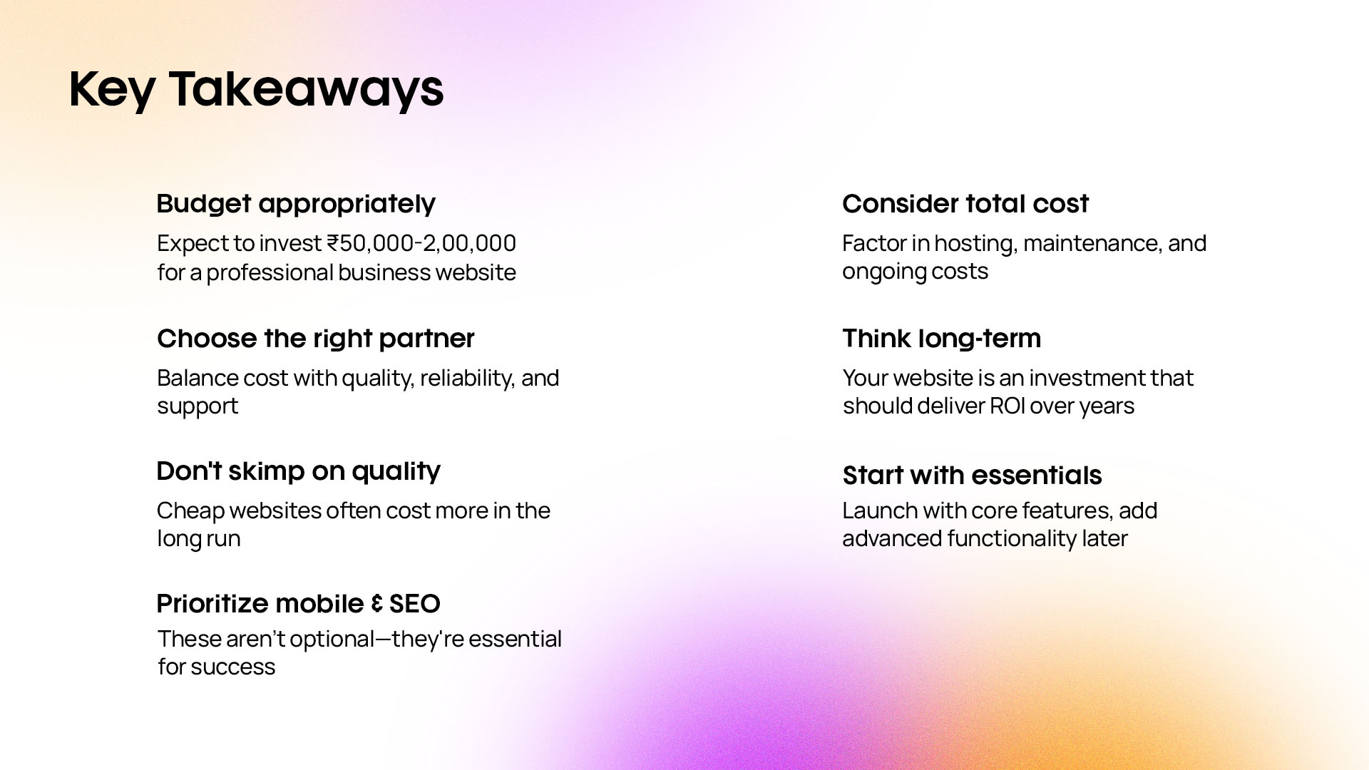 Making the Right Investment in Your Website: Key Takeaways