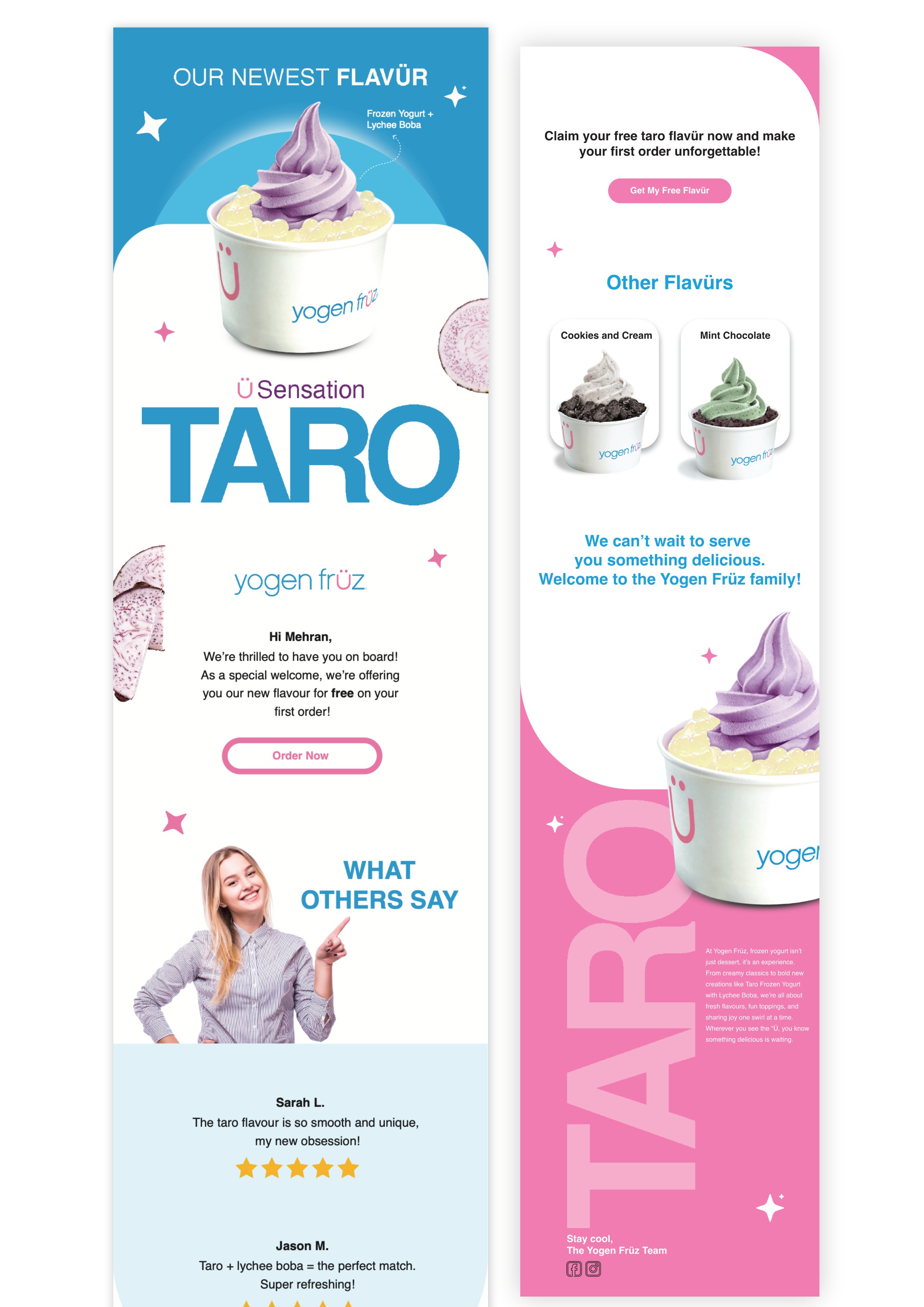 Close-up of a green crocheted handbag with a woven design and metal rings on the handles.