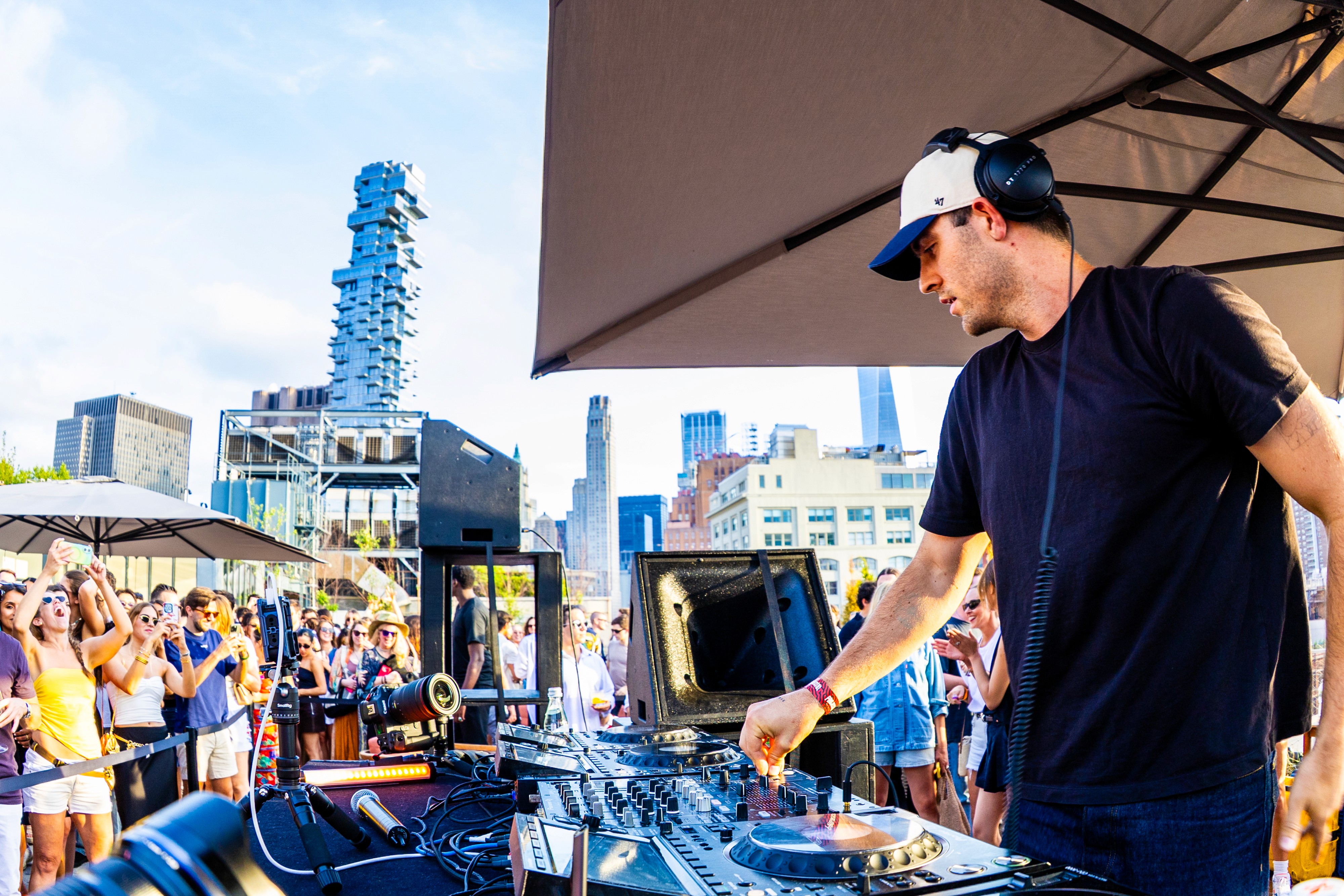 emmit fenn playing a spring place rooftop