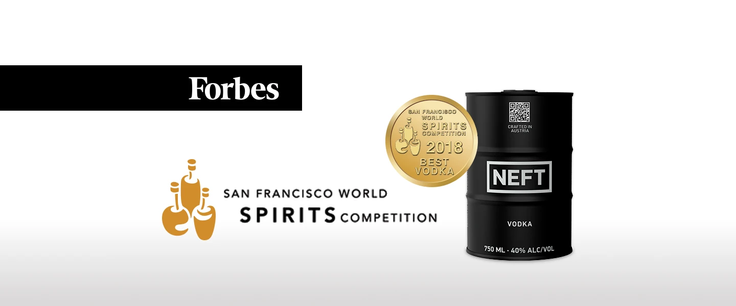 Forbes depicting Best Vodkas from San Francisco World Spirits Competition 2018.