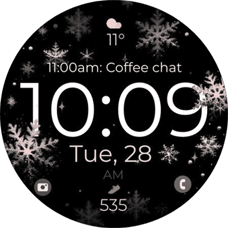 Snowflake Watch Face for Wear OS watches