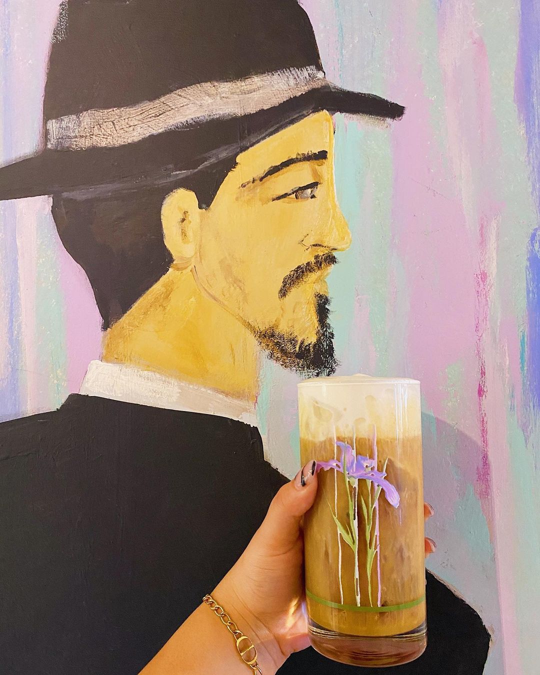 Cafe Renis hand-painted mural