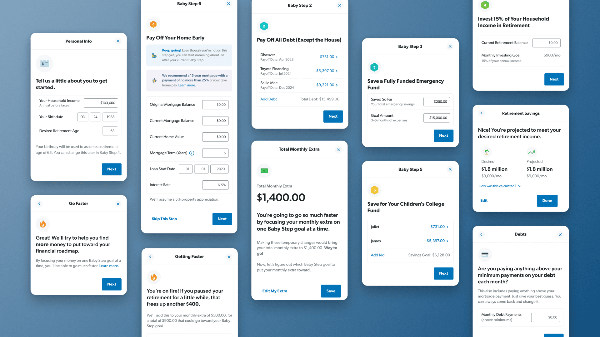 Some of the various data points gathered throughout the flow to make the calculations.