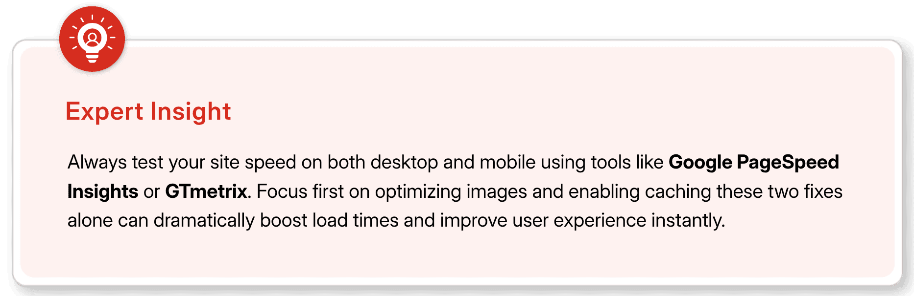 Expert tip on improving website speed with PageSpeed Insights and GTmetrix.