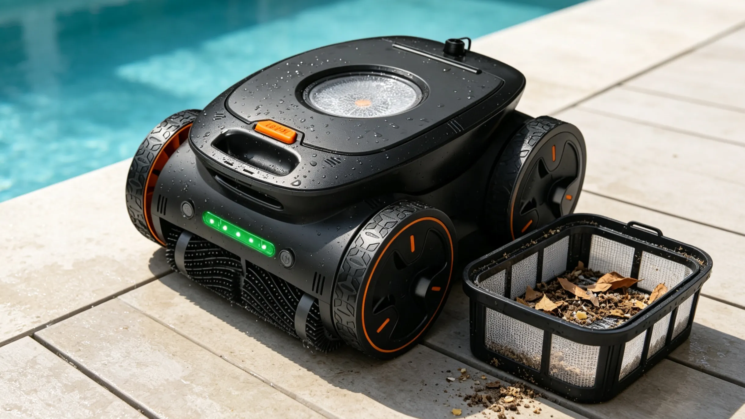 Cleaning the filter of a robotic pool cleaner after use