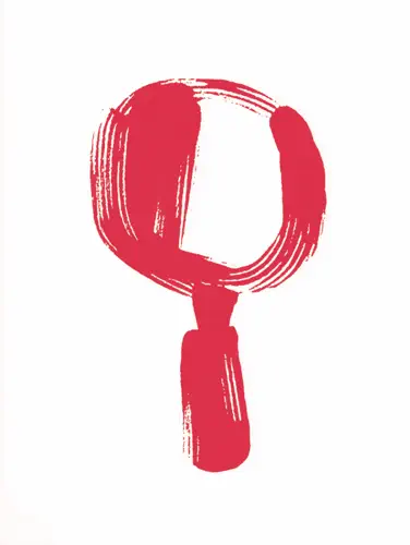 Red magnifying glass illustration
