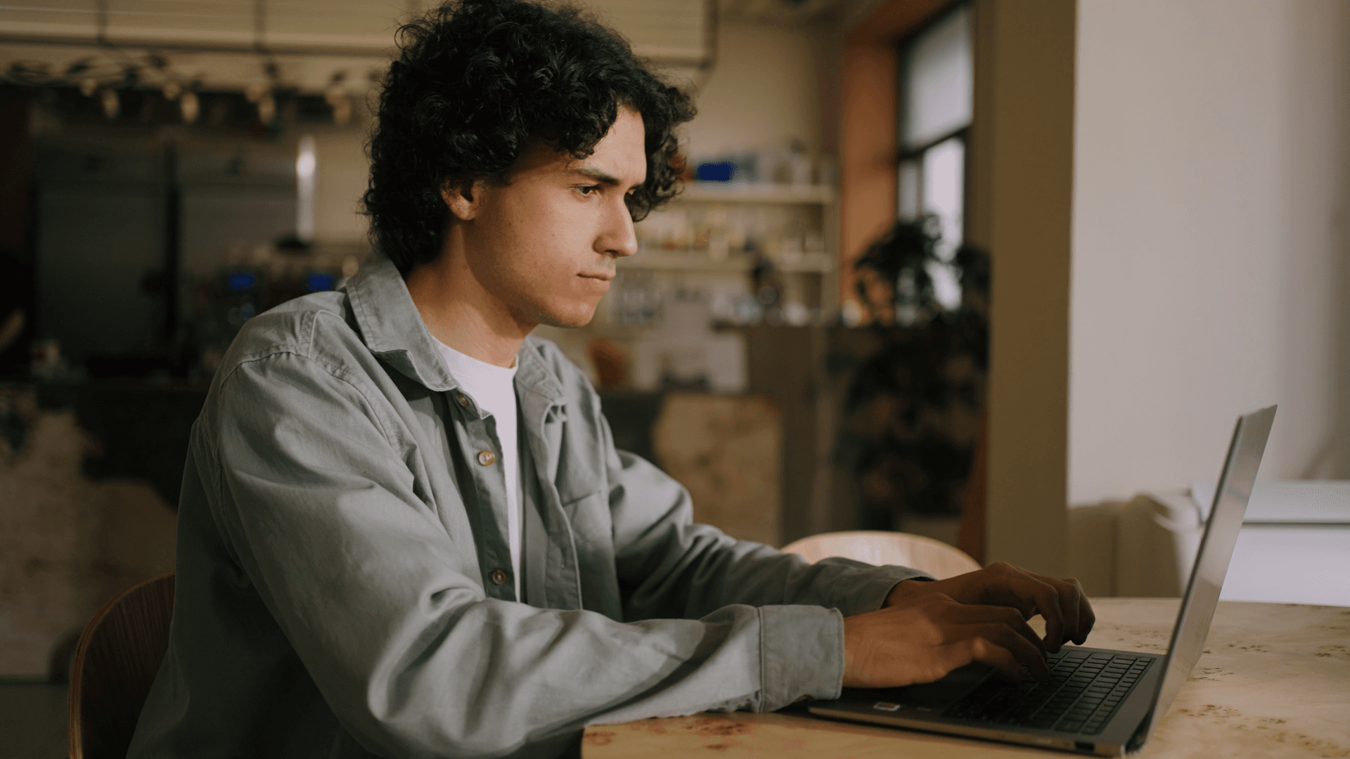 Man using a computer.