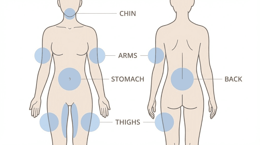 Lemon Bottle treatment areas body map