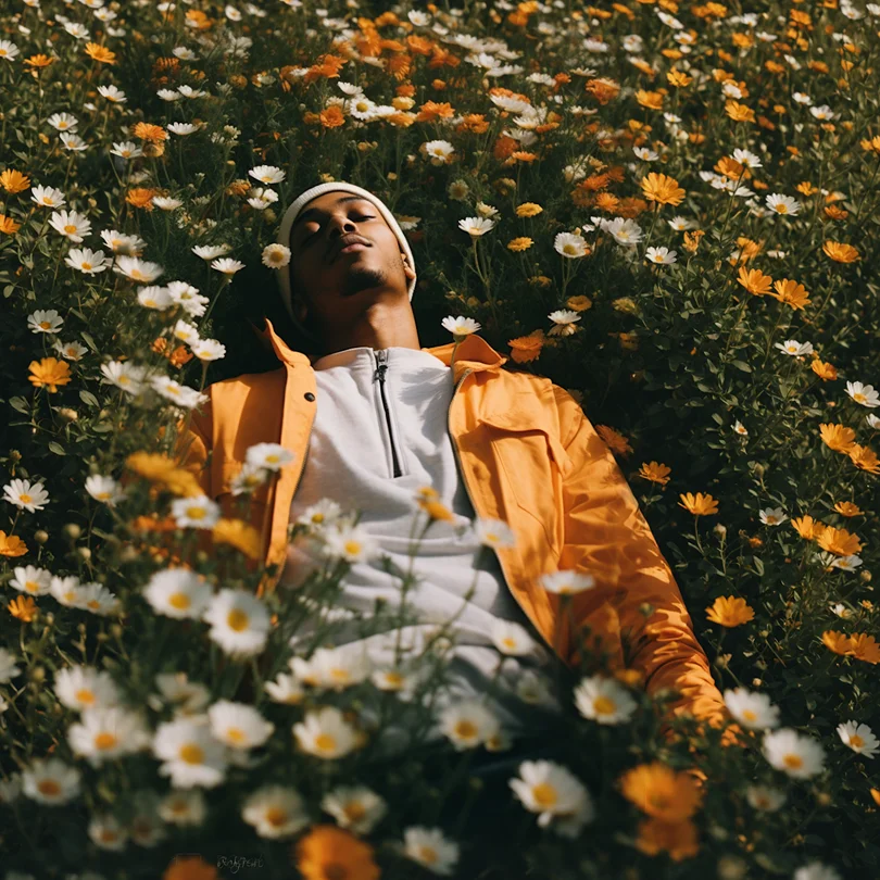 Tranquil Repose in Daisy Field