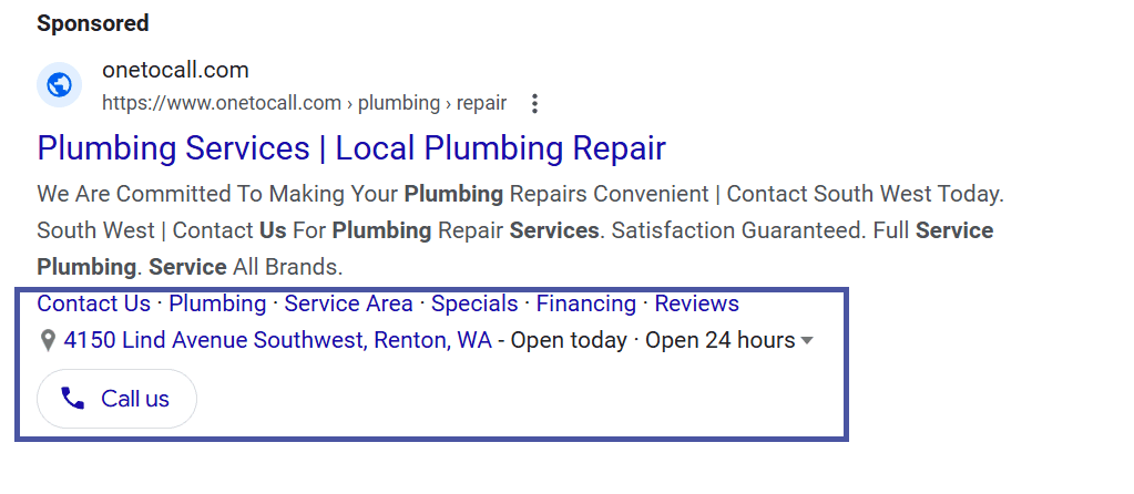 google ads with ad extensions