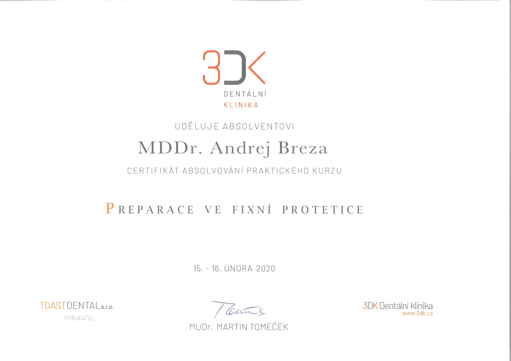Andrej Breza - Preperace ve fixní protetice