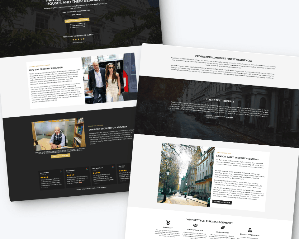 security company website design