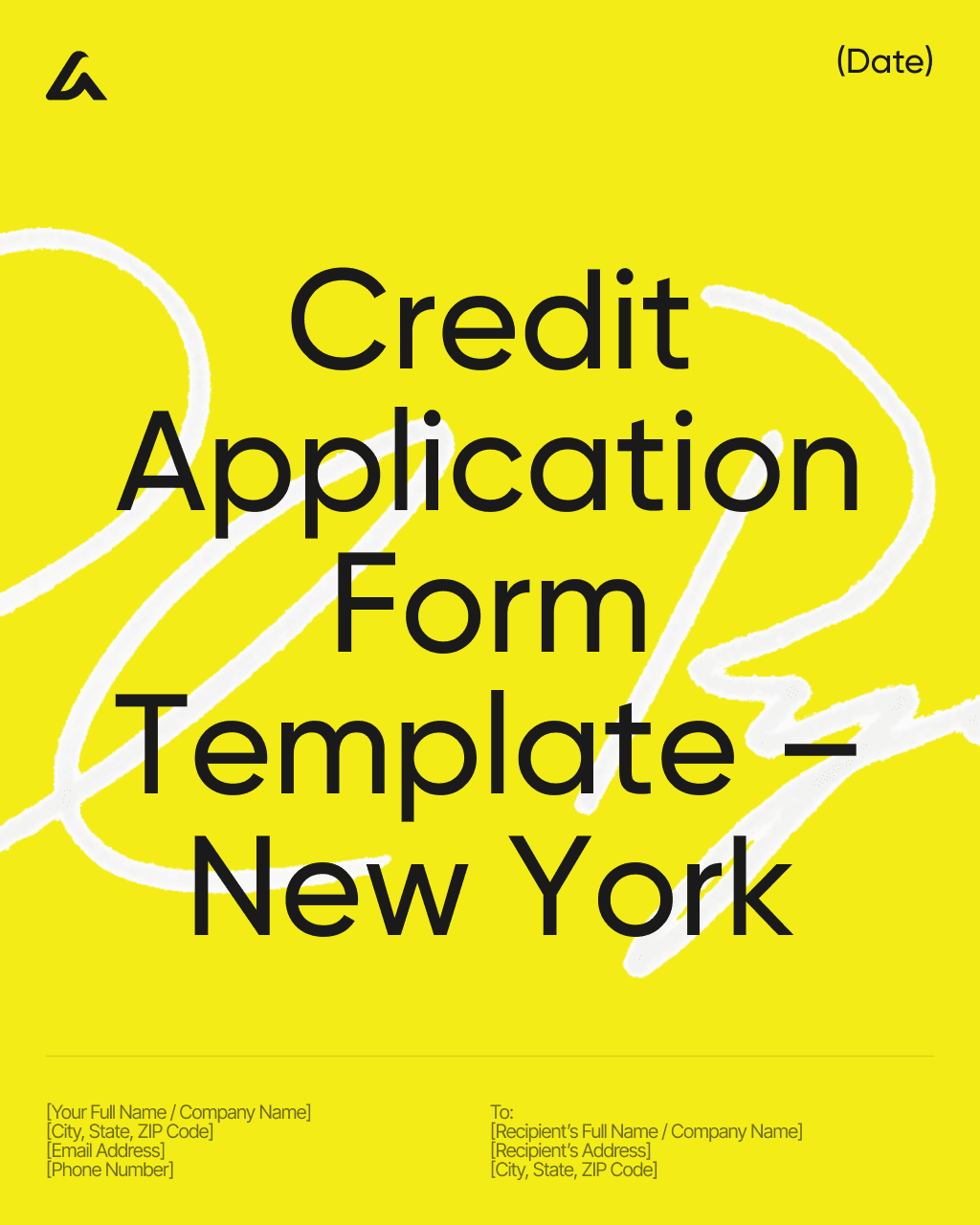 Credit Application Form Template – New York