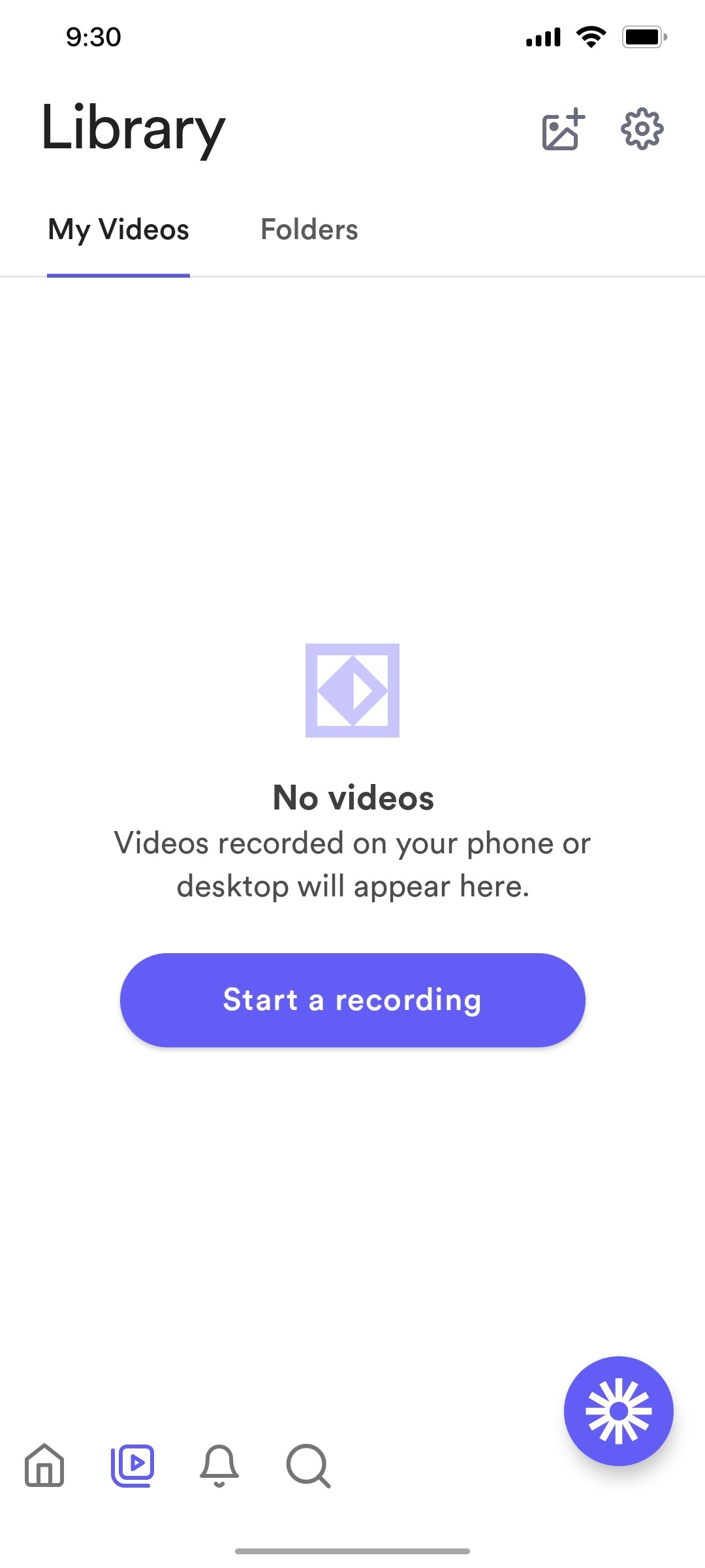 loom Library My videos screen