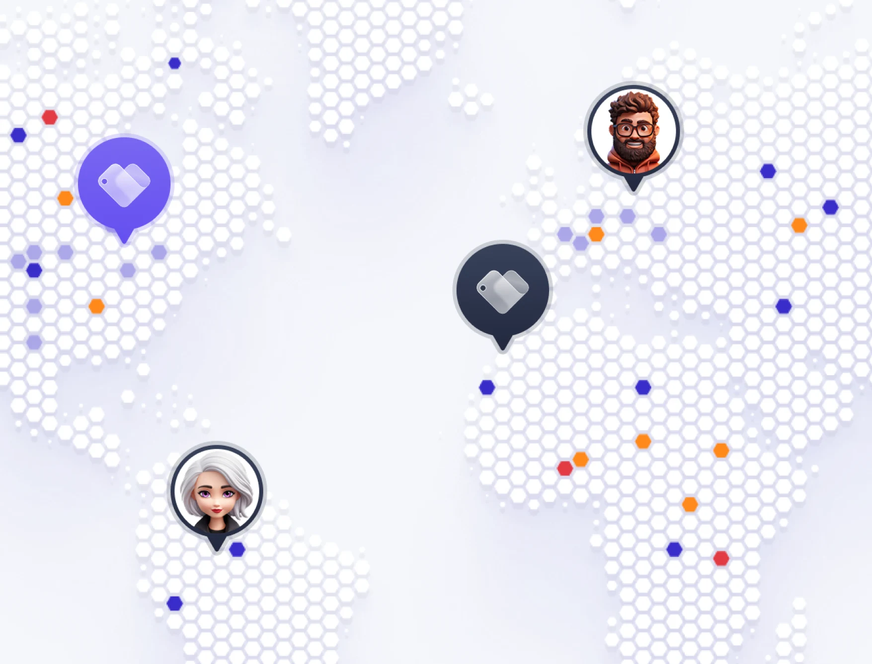 Global finance map interface showing international user connections and multi-currency locations