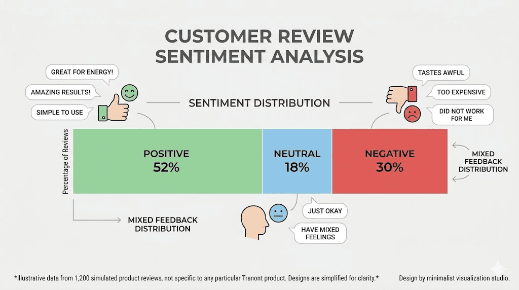 Tranont GLP-1 Activate customer review analysis showing mixed results