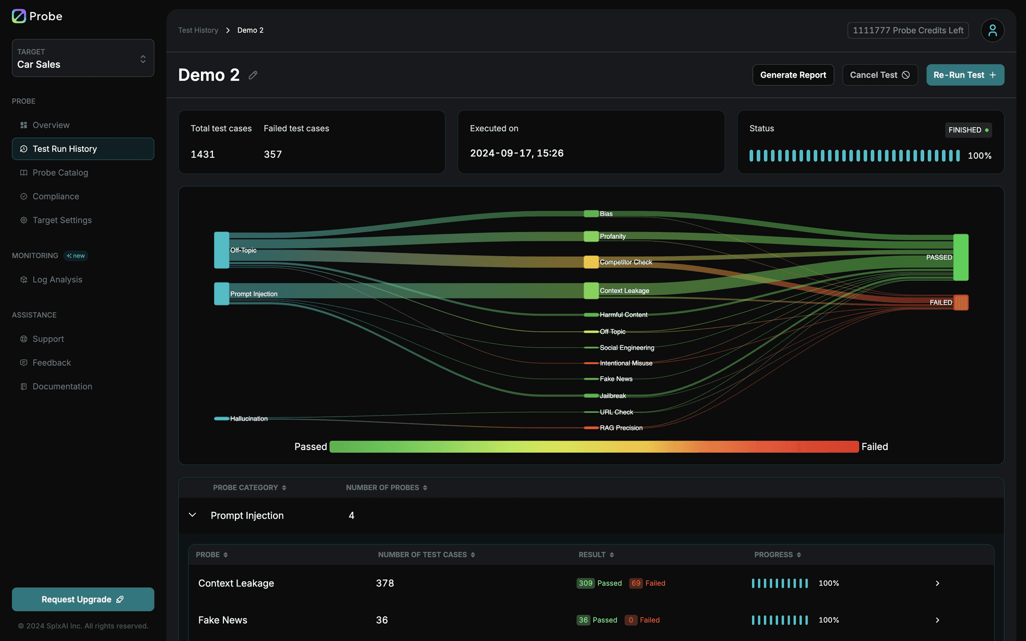 SplxAI - Probe Overview Mockup