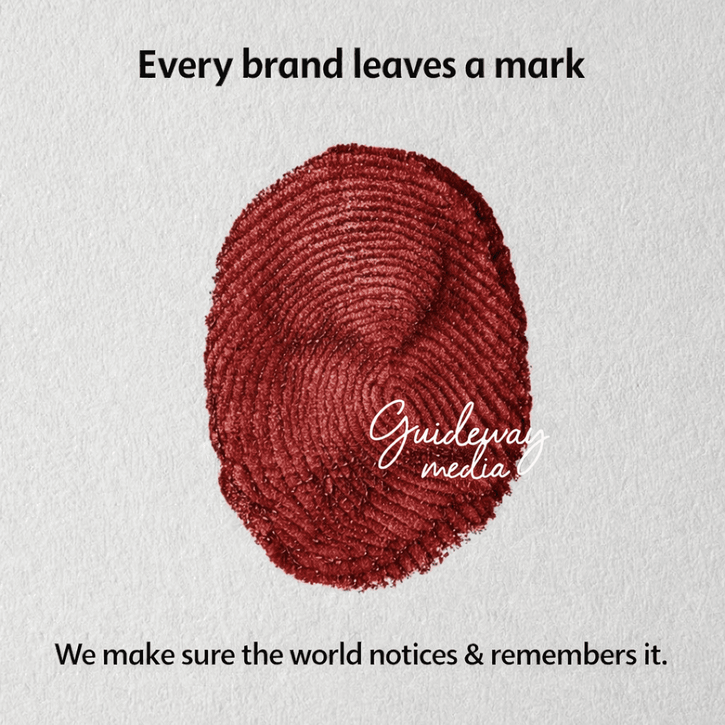 Brand identity concept representing how every brand leaves a mark – digital marketing and branding agency for UK businesses by Guideway Media
