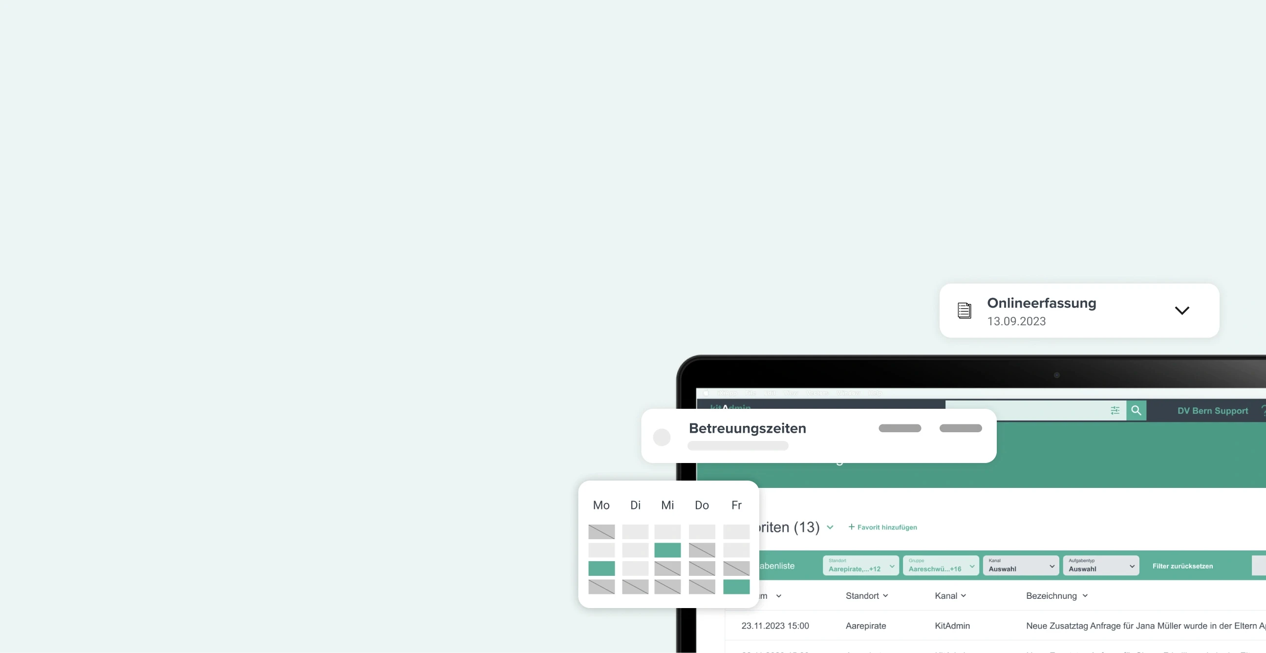 Auch bei flexiblen Betreuungszeiten kann über kitAdmin eine optimale Belegungsplanung erstellt werden