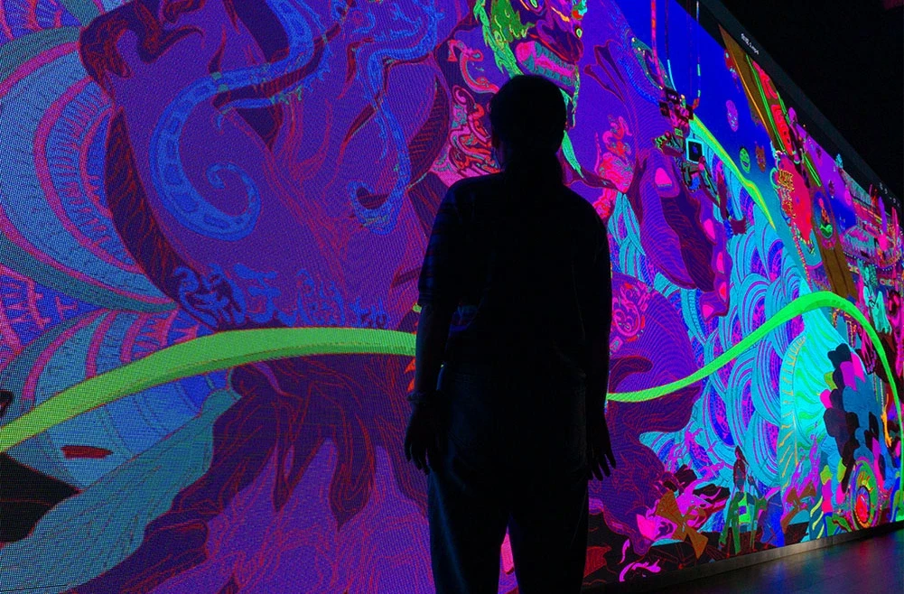 Golden Bowl on Wooden Platform