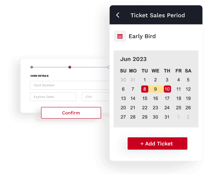 Event registration that support ticket sales and promo codes.