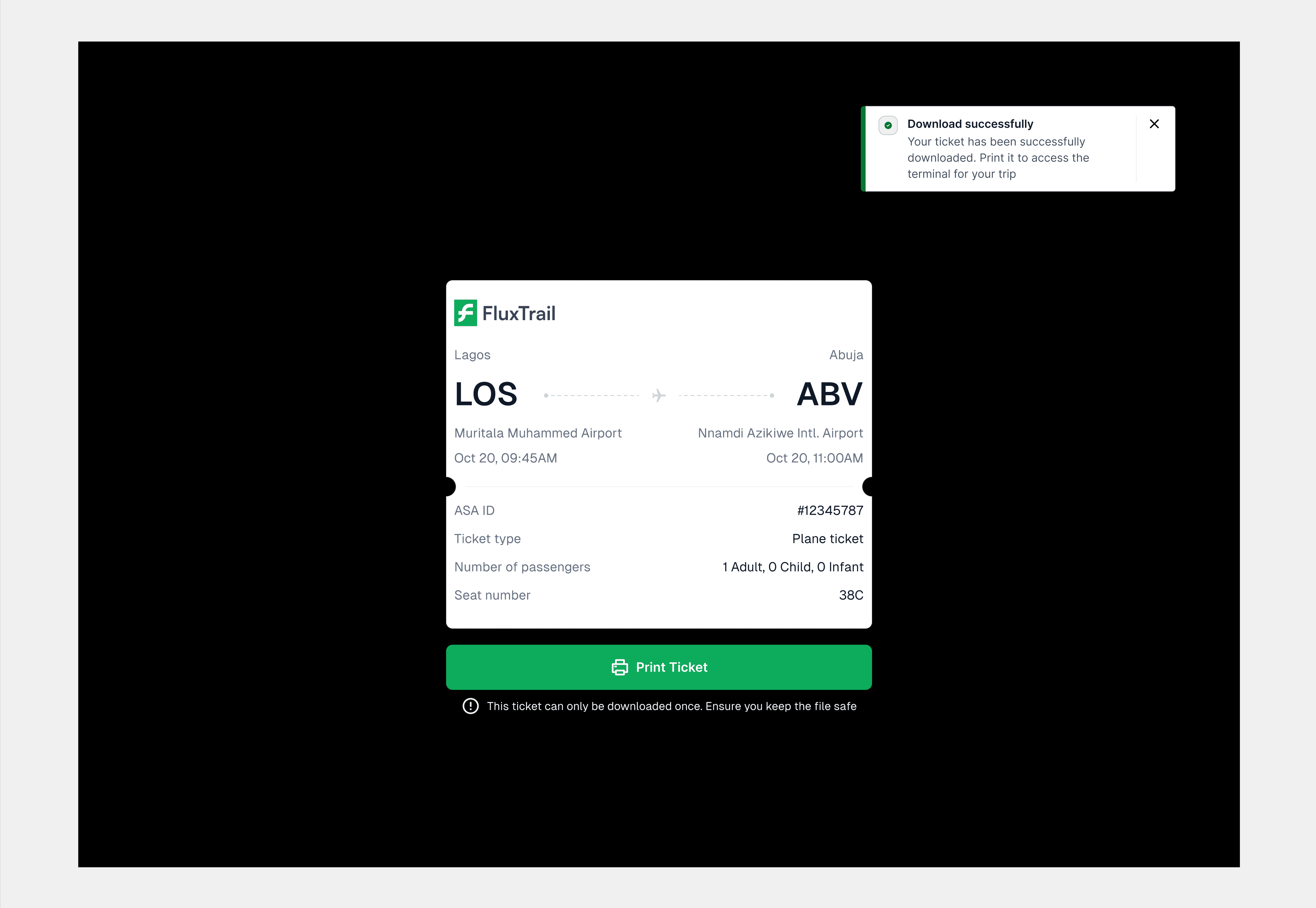 A UI shot for FluxTrail