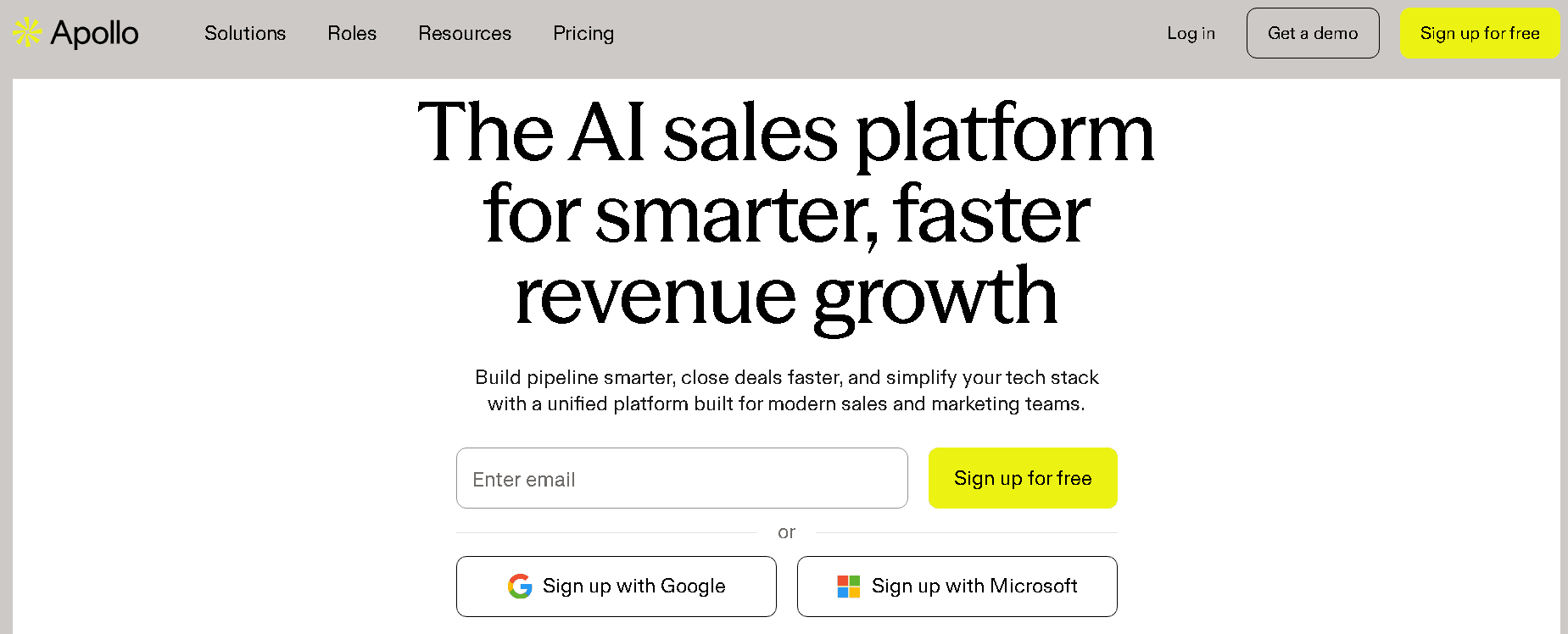 Apollo.io home
