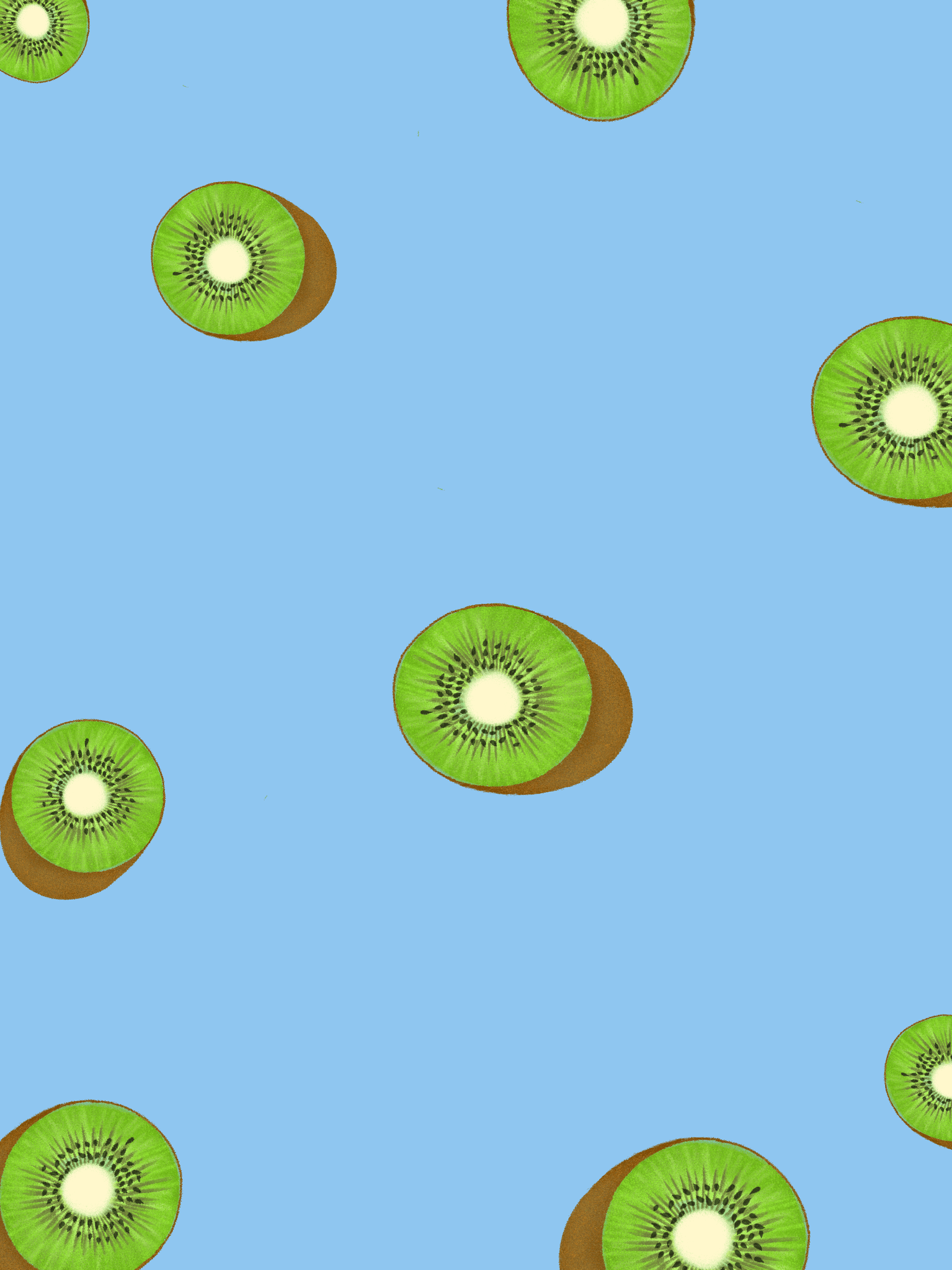 Repeat fruit patterns. Repeat fruit design. Repeat kiwi slices all over. Digital art drawing of kiwi slice with repeat patterns all over. kiwi digital painting or drawing poster. kiwi pattern design for mockup chips package.