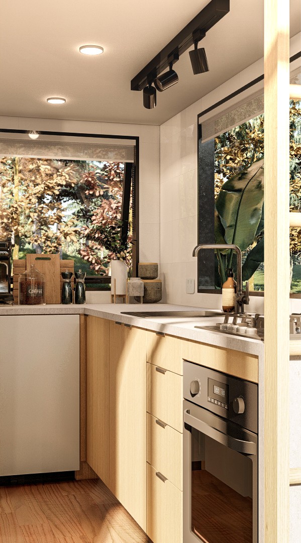 Tiny Haus 6m/20ft tiny house kitchen