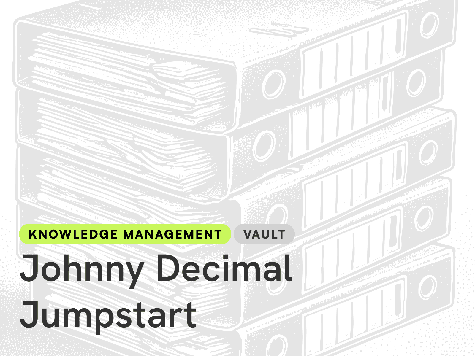 The Johnny Decimal Jumpstart is a FREE notebook to starting out with the Johnny Decimal system for personal knowledge management and organization