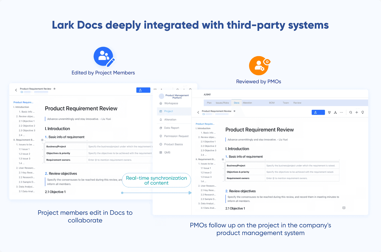 lark docs integrated with third-party systems