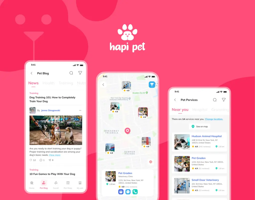 Hapi Pet mobile application UXUI case study