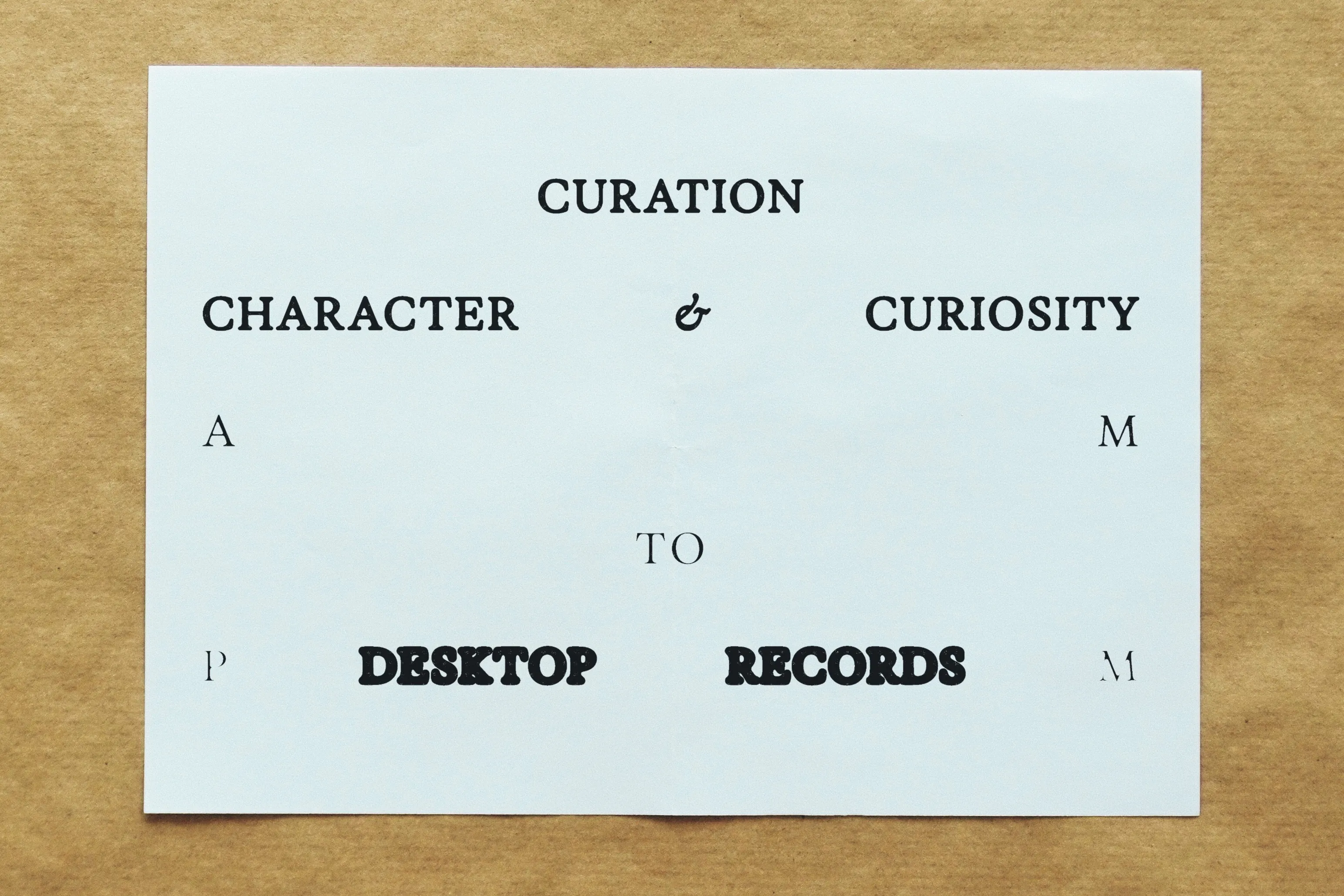 Desktop Records, Stationery Card