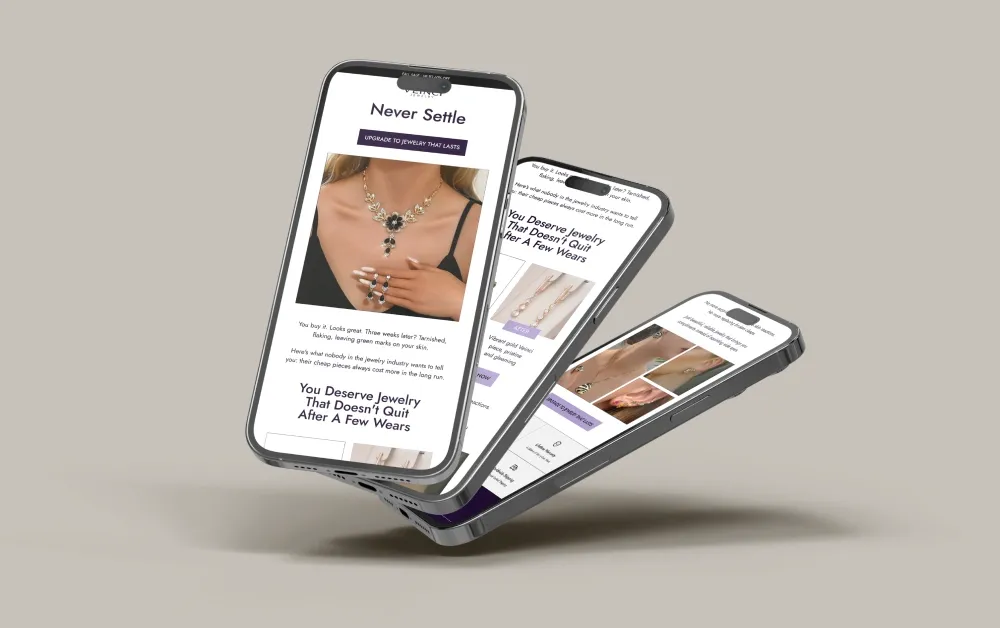 email designs for luxury jewellery brand