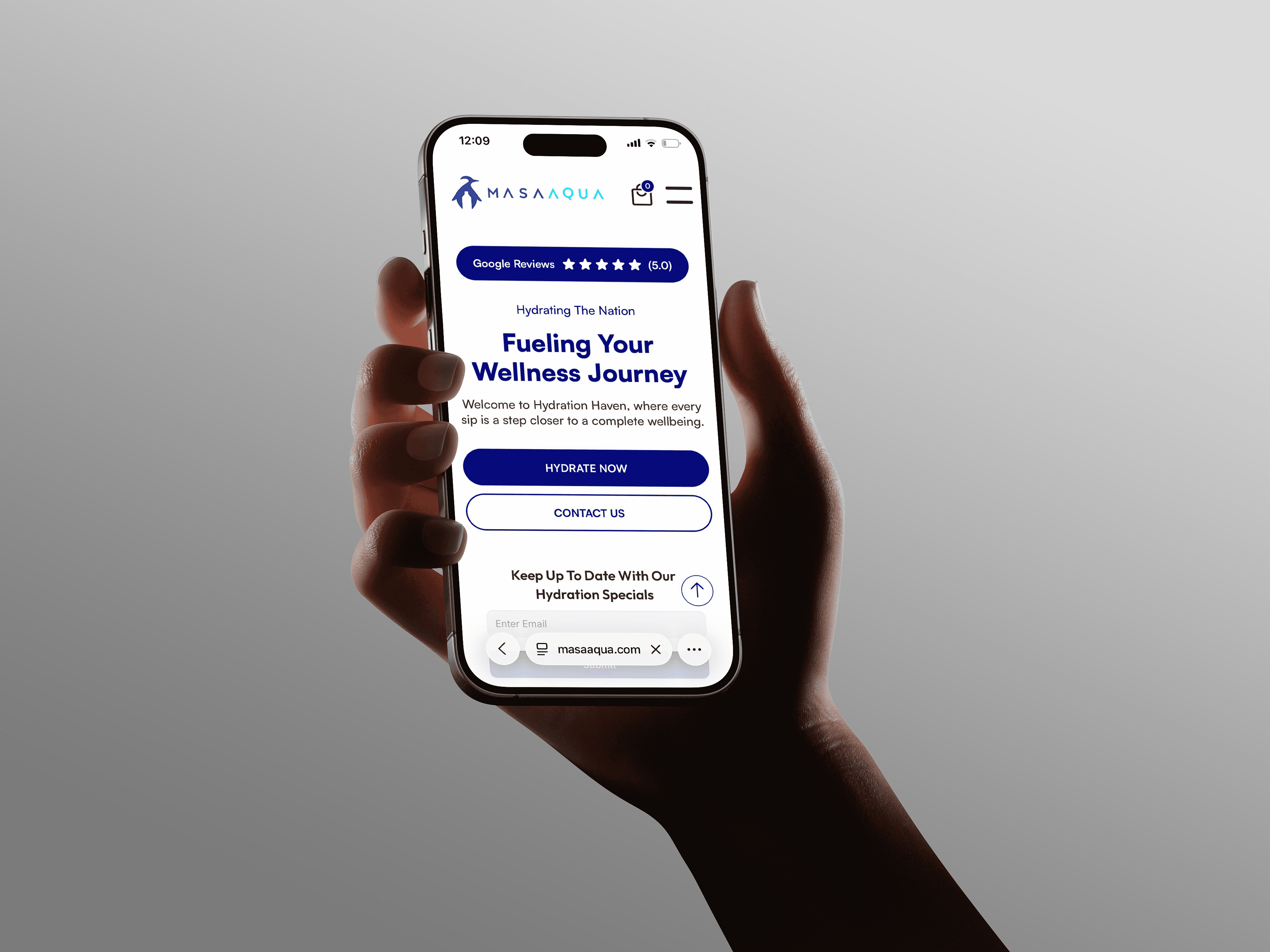 Masa Aqua ecommerce website design — WaveLight project