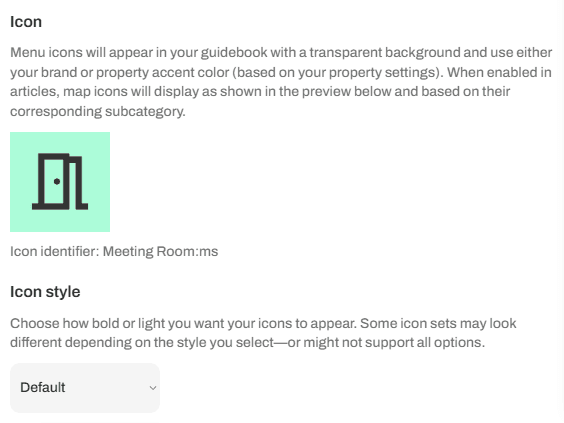 Select icons for subcategories