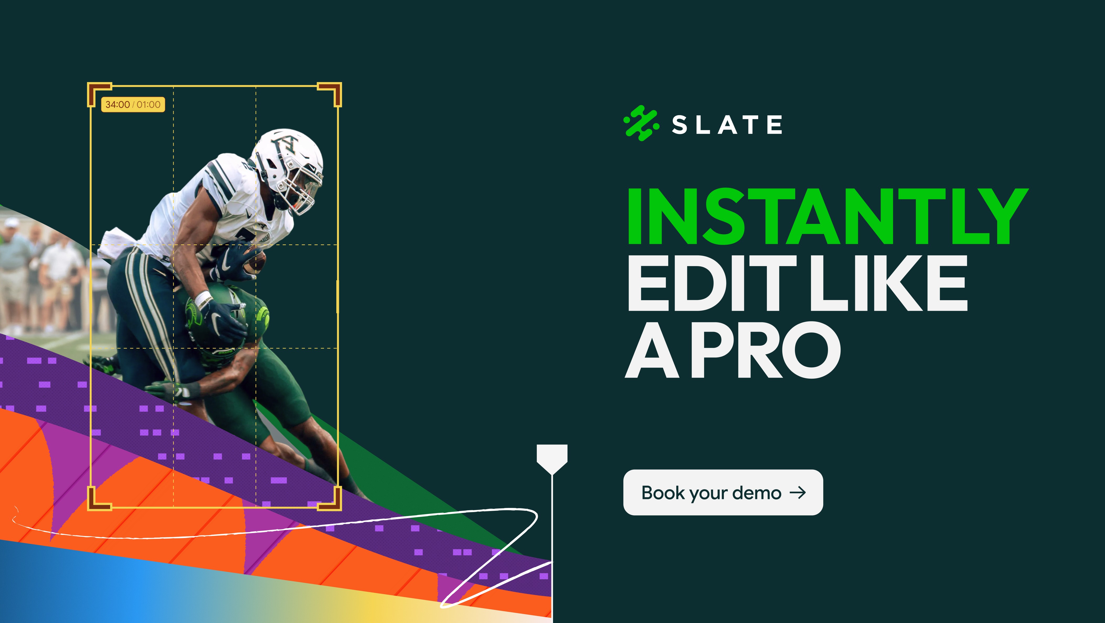 Slate social software video editing rebrand in 2 weeks 10 days Sprint dept instantly edit like a pro brand strategy rapid identity development for series a b saas ai software