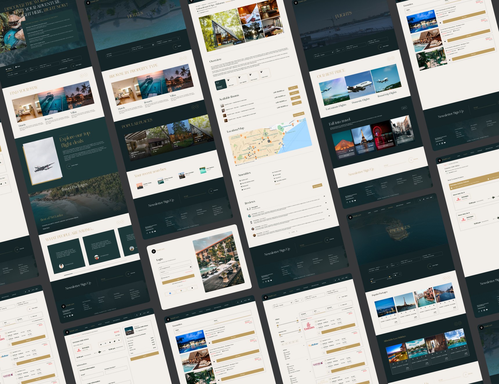 The home page header and footer