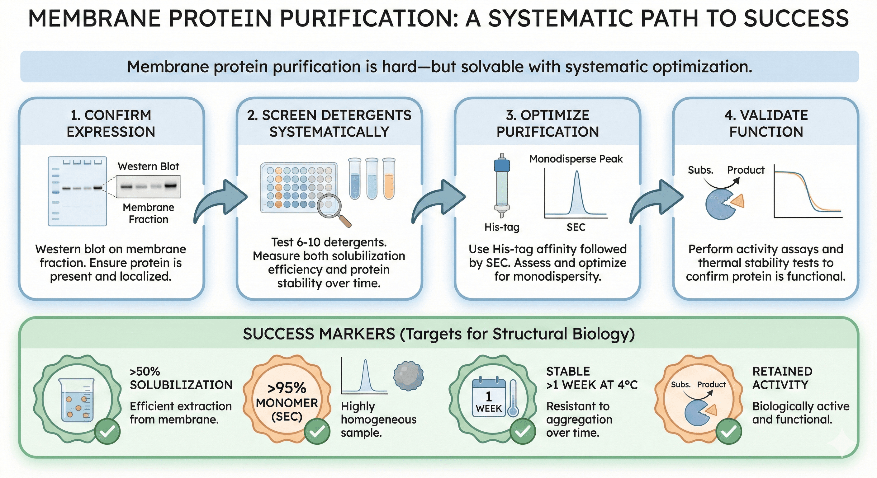 Diagram Showcasing Membrane Protein Purification Successful Flow