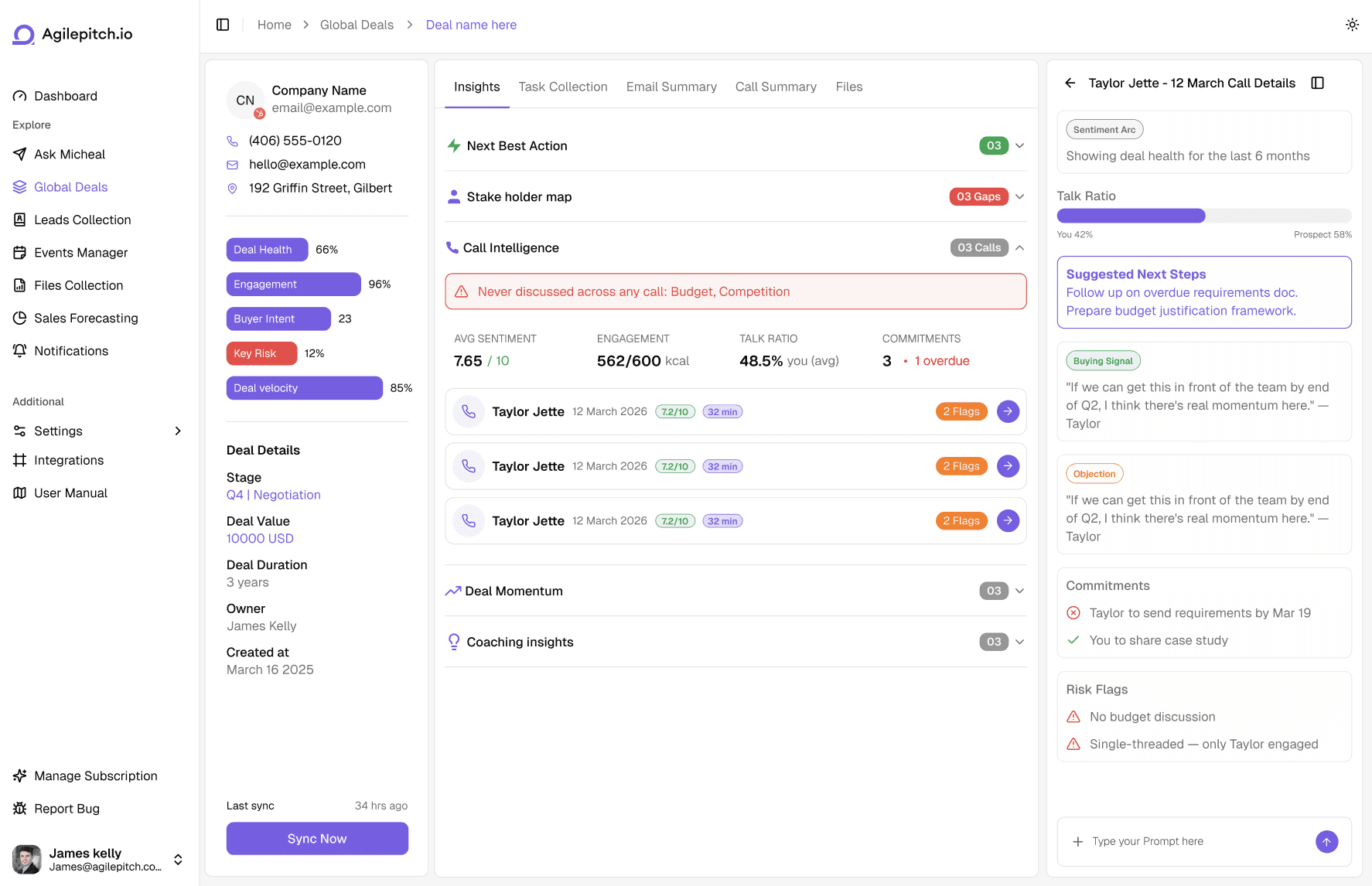 Agilepitch dashboard