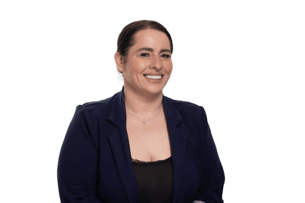 Professional headshot of a women with dark hair.