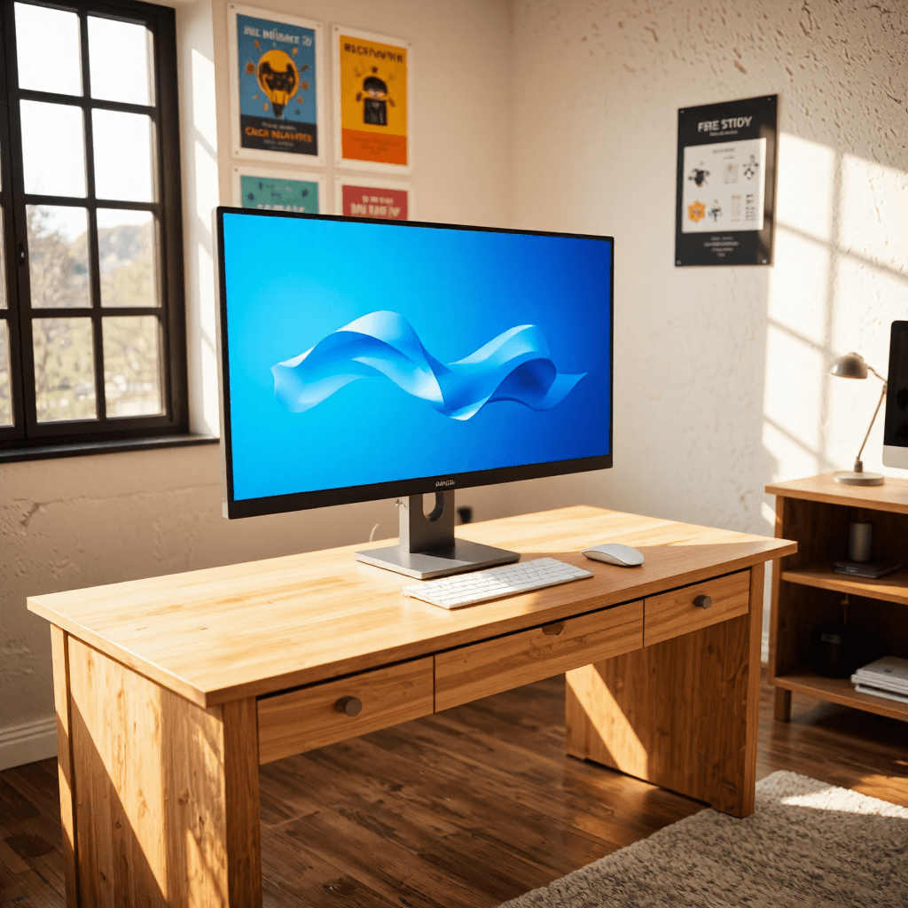 product photography of all-in-one computer with accessories