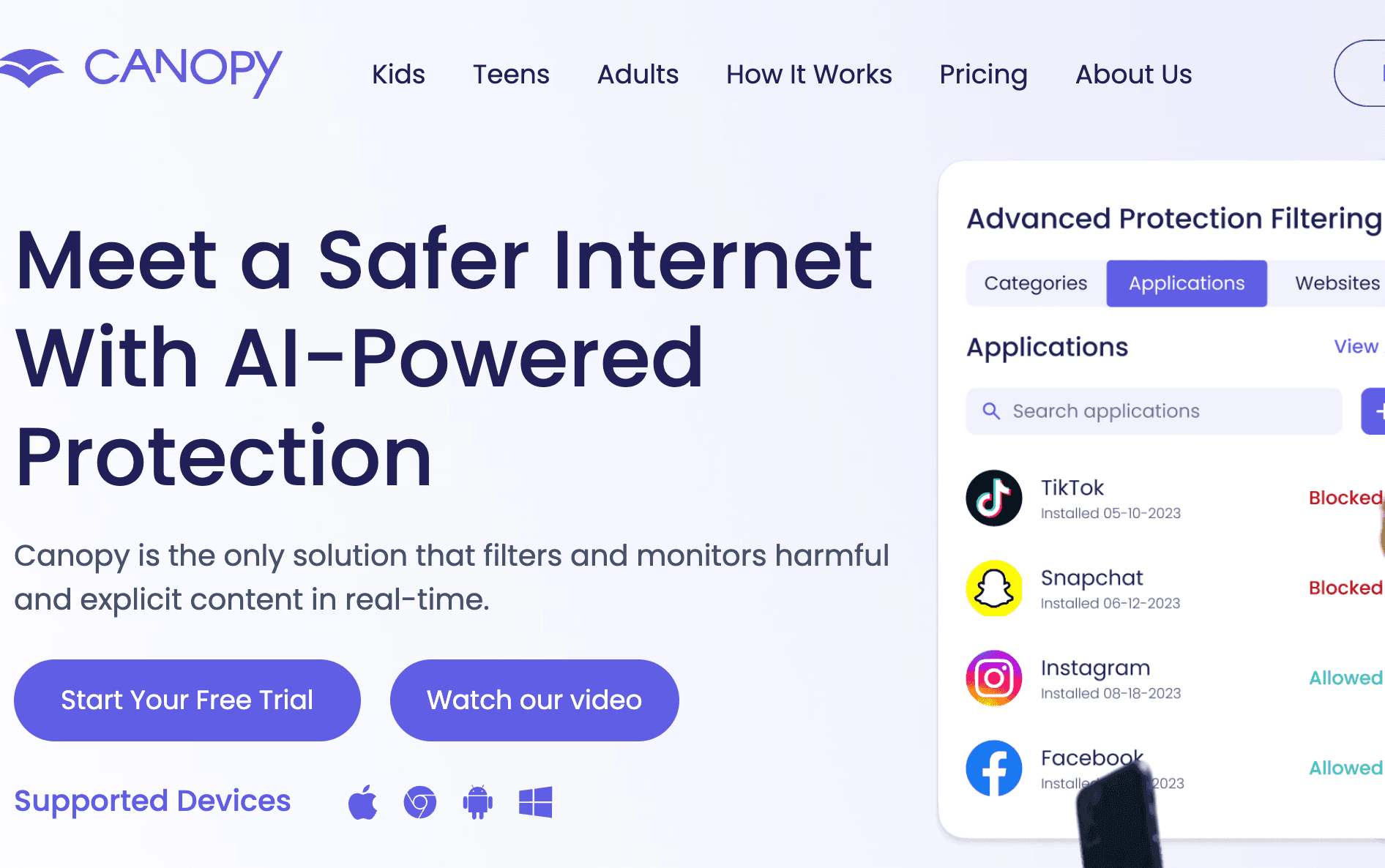 canopy website screenshot