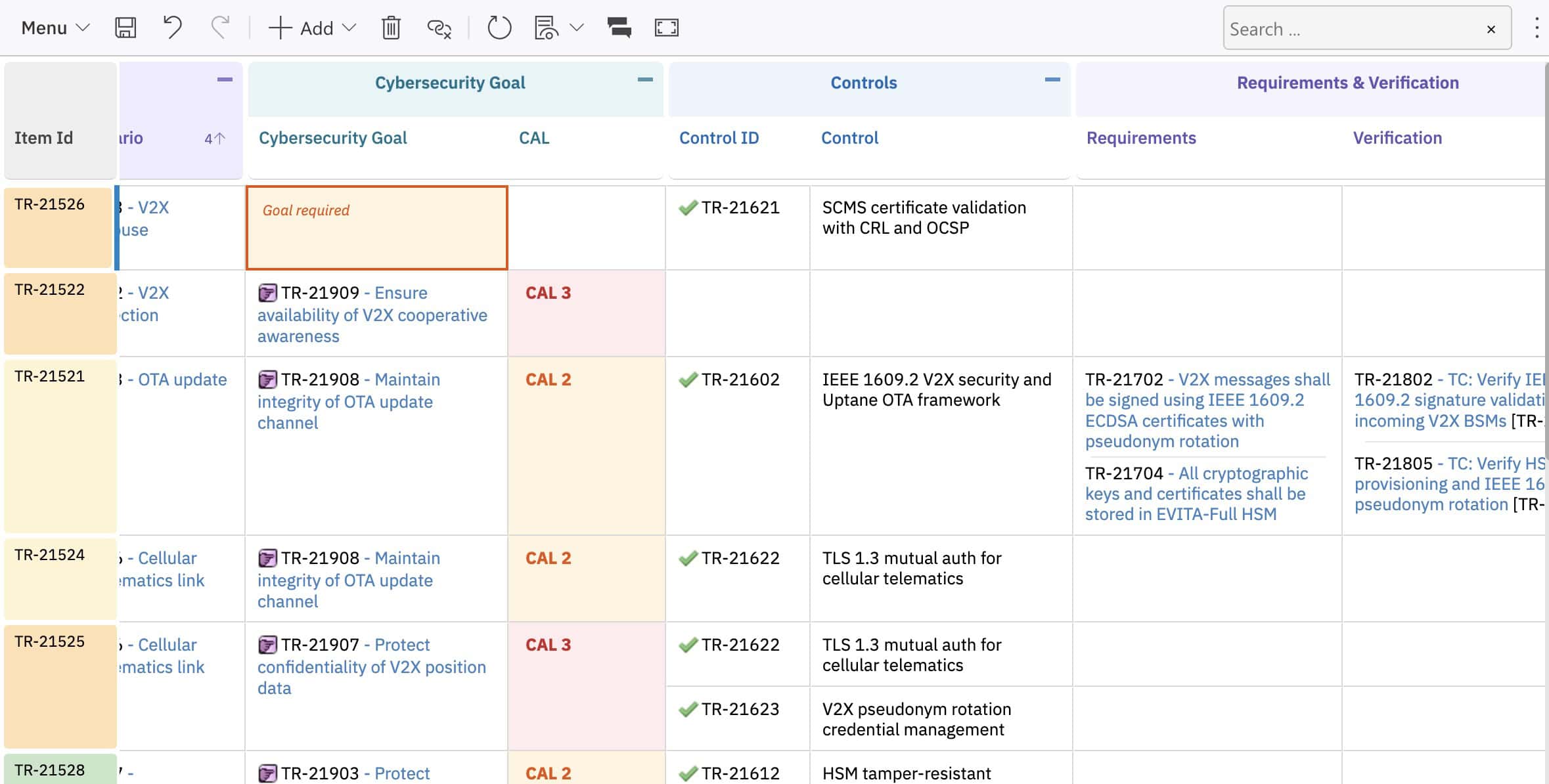 TARA treat and verify screenshot