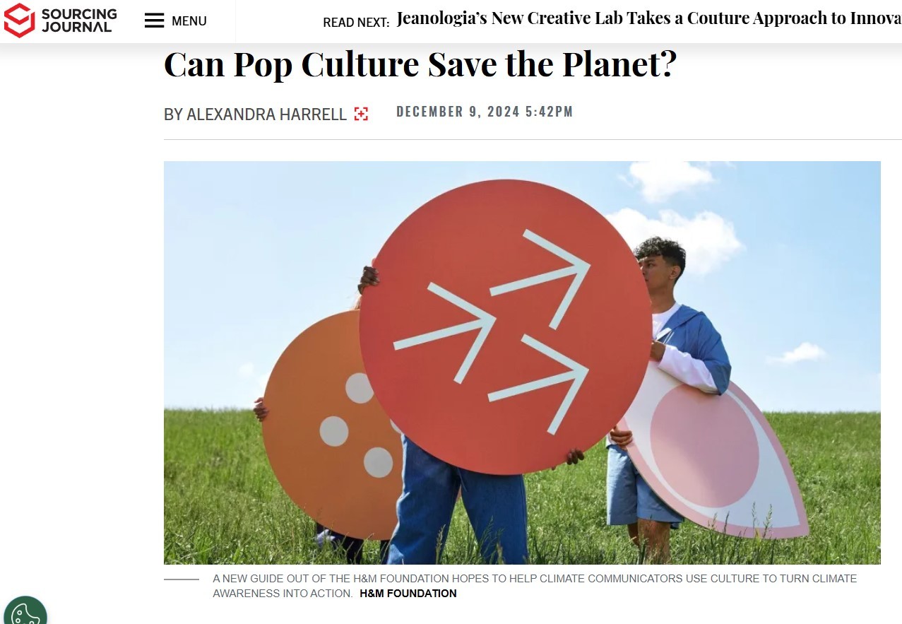 A screenngrab of coverage of Pop Culture in Sourcing Journal