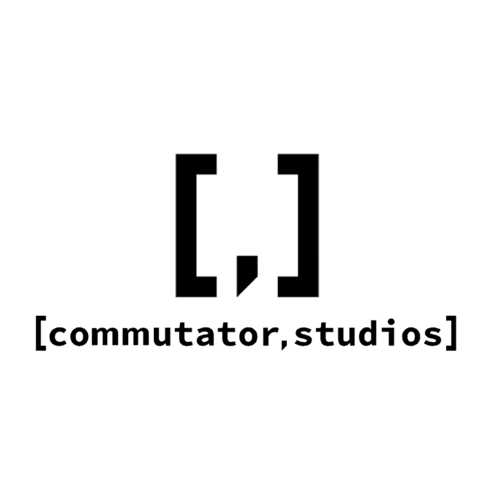 Logo of Commutator Studios, a creative design studio working within the quantum technology ecosystem.